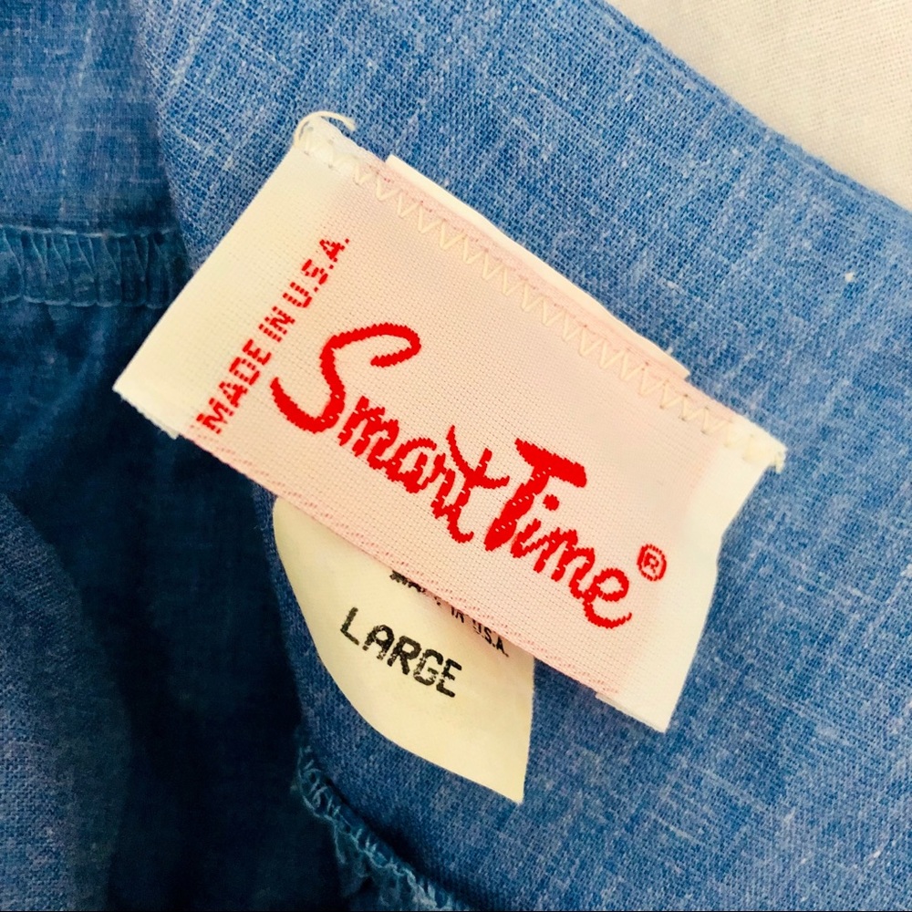 Vintage 2 Piece Housedress Blue By Smart Time Uni… - image 3